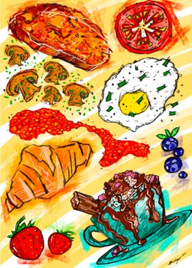 Breakfast Food Illustration