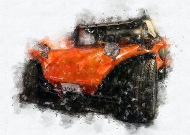 Orange Vintage Dune Buggy 1966