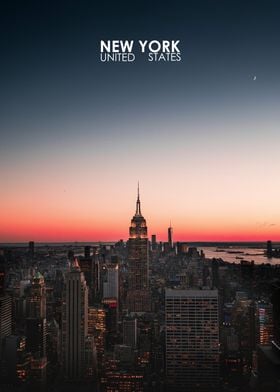 New York City Skyline Sunset