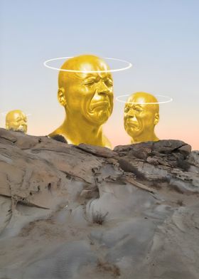 Golden Heads on a Cliff