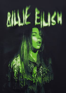 Billie Eilish Green Portrait