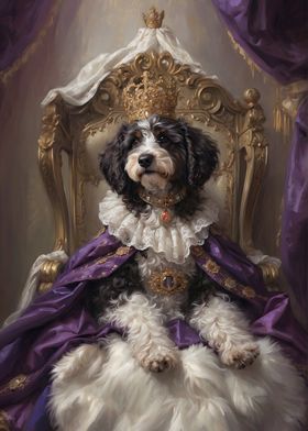 Royal Canine Majesty: A Regal Portrait of a Dog on Throne