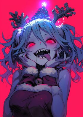 Creepy Christmas Anime Girl