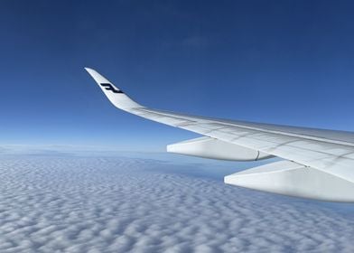 Airbus A350-900 inflight wing view