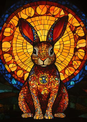 Stained Glass Rabbit