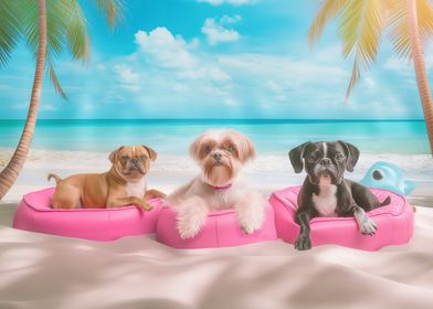 Tropical Beach Dog Photo