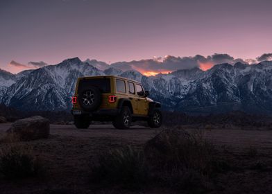 Jeep in Mountain Landscape