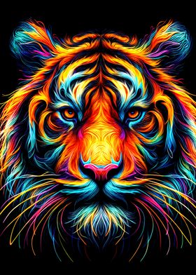 Neon Tiger Portrait