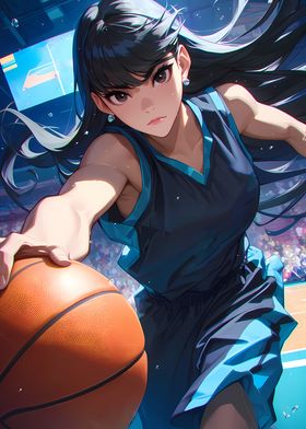 Anime Girl Basketball Player