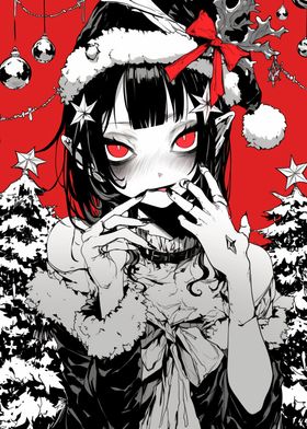 Gothic Christmas Anime Girl