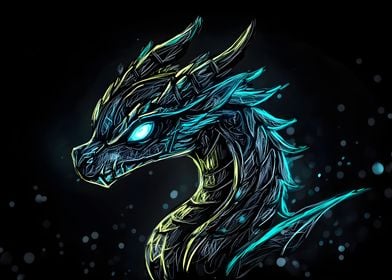 Neon Dragon Art