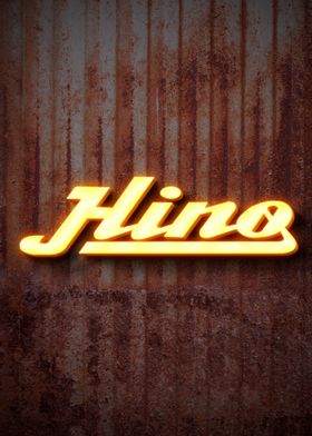 Hino Neon Sign on Rusty Metal