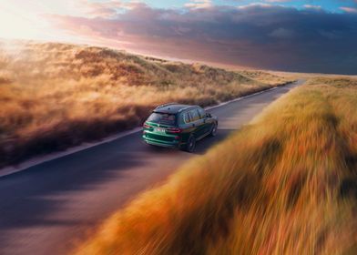 Green BMW X7 on Road