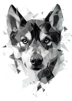 Geometric Dog Portrait