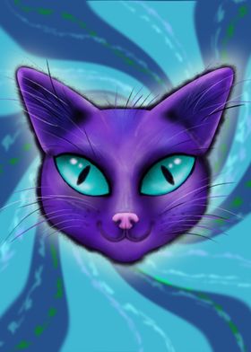 Purple Cat with Blue Eyes