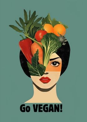 Vegan Woman Collage