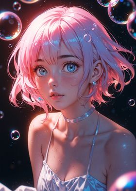 Anime Girl with Pink Hair