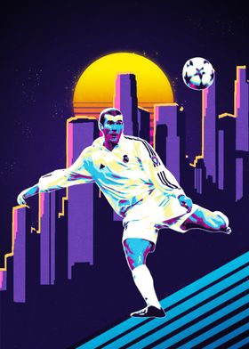 Zidane Retro Football Art