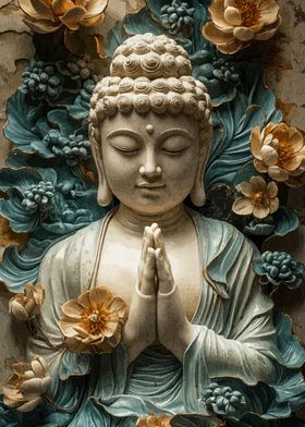 Buddha Statue Flowers