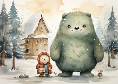 Winter Wonderland with a Big Bear