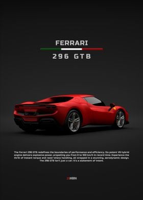 2021 Ferrari 296 GTB - Back - Red