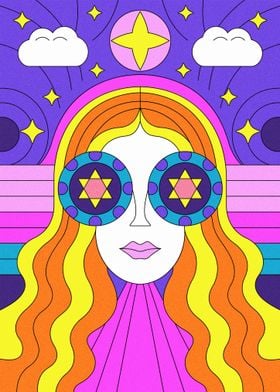 Psychedelic Dreamscape Woman 