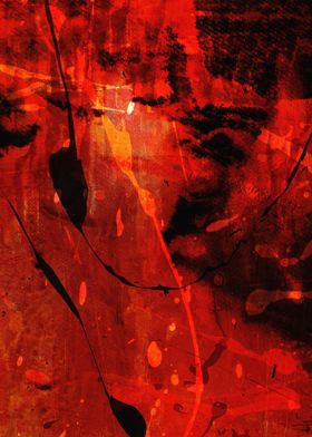 Abstract Red and Black Painting