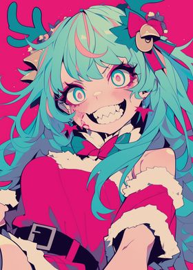 Creepy Christmas Anime Girl