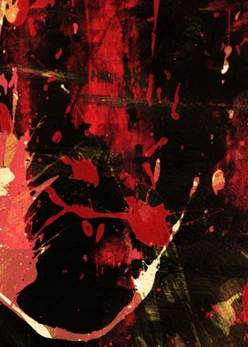 Abstract Red and Black Splashes