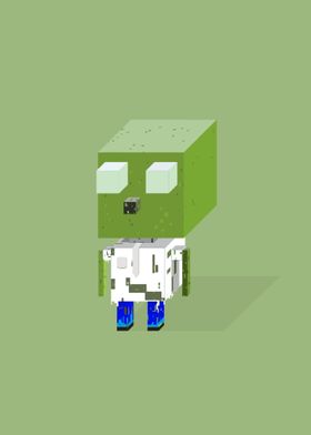 Pixelated Zombie in Suit