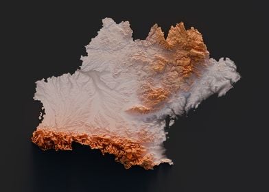 Topography of Occitanie region