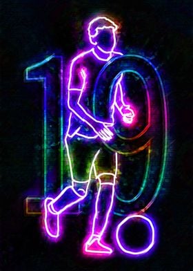 Neon Soccer Player