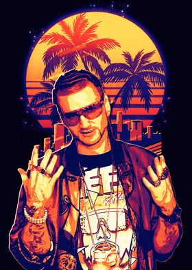 Riff Raff Rapper Retro Portrait