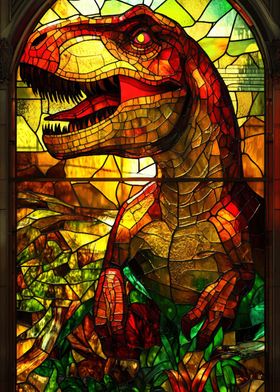 Stained Glass T-Rex