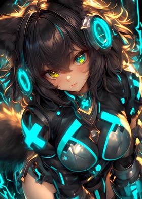 Anime Girl in Futuristic Gear