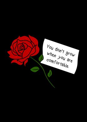 Red Rose You Dont Grow When You Are Comfortable