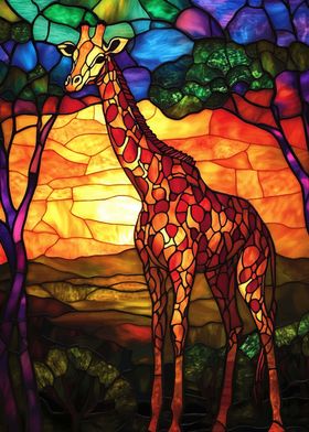 Stained Glass Giraffe