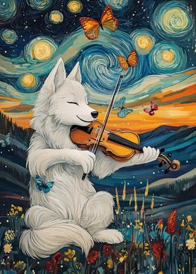 Wolf Playing Violin