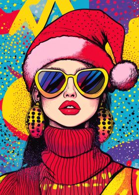 Pop Art Santa Girl