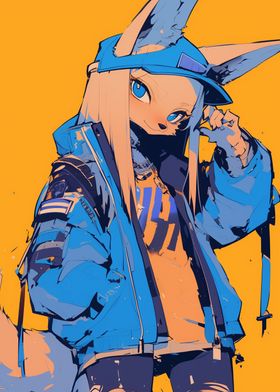 Blue Jacket Furry Girl