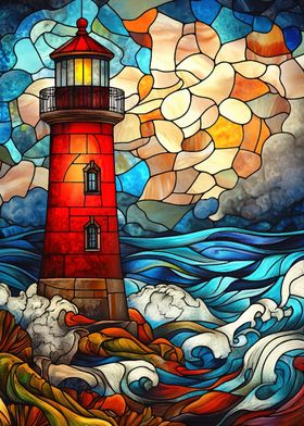 Stained Glass Lighthouse