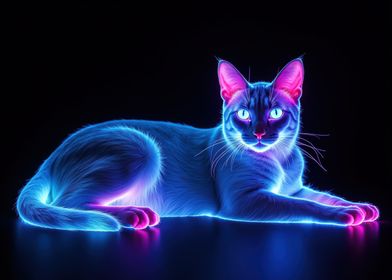 Mystical Neon Cat