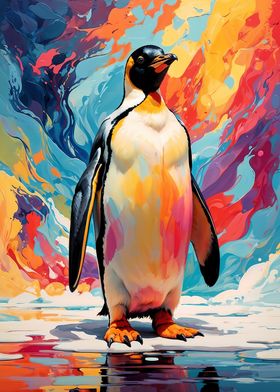 Colorful Emperor Penguin Vivid Instincts