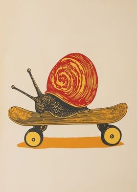 Snail Skateboarding Retro