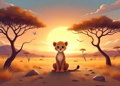 Cheetah Sunset