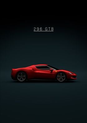 Red 2021 Ferrari 296 GTB - Green Tint