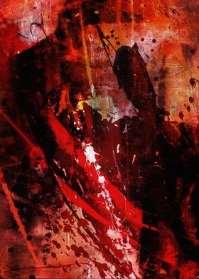 Abstract Red and Black Painting