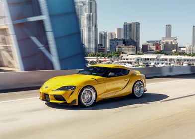 Yellow Toyota Supra