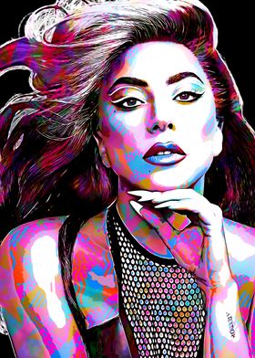 Lady Gaga Pop Art Portrait