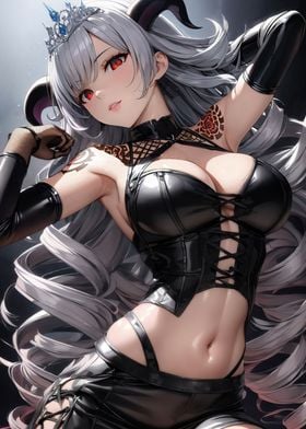 Anime Girl in Black Leather